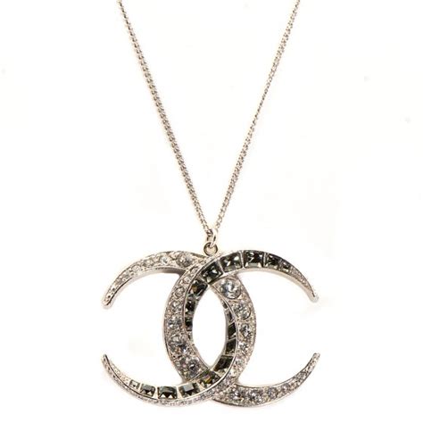 chanel cc baguette necklace black|CHANEL Baguette Crystal CC Necklace Silver .